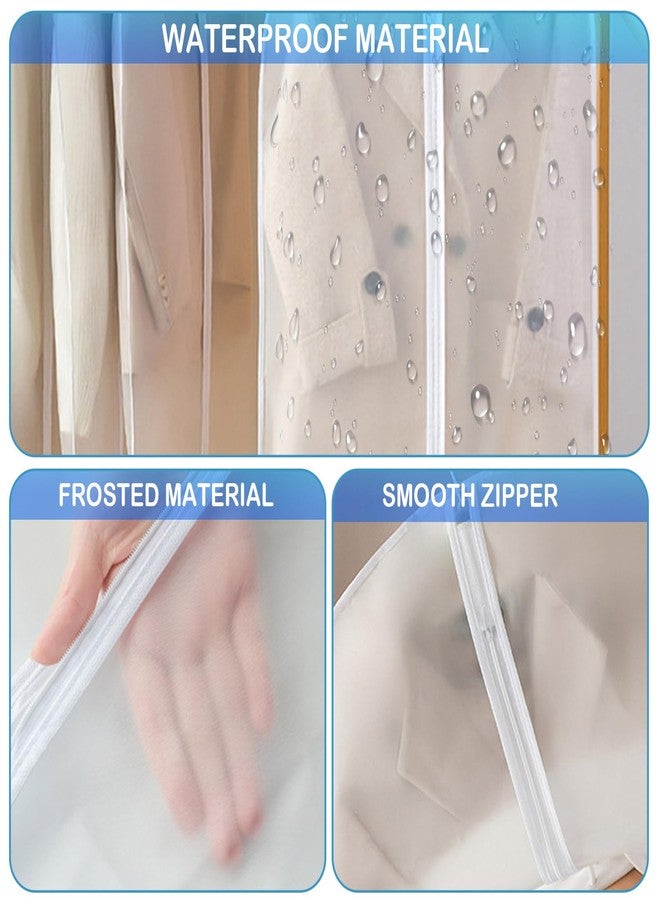COVRA 5-Pack 24" x 50" Clear Garment Bags with Zipper for Hanging Clothes - Clothes Storage Bags for Coats, Jackets, Dresses, Suits, and Shirts - Image 3